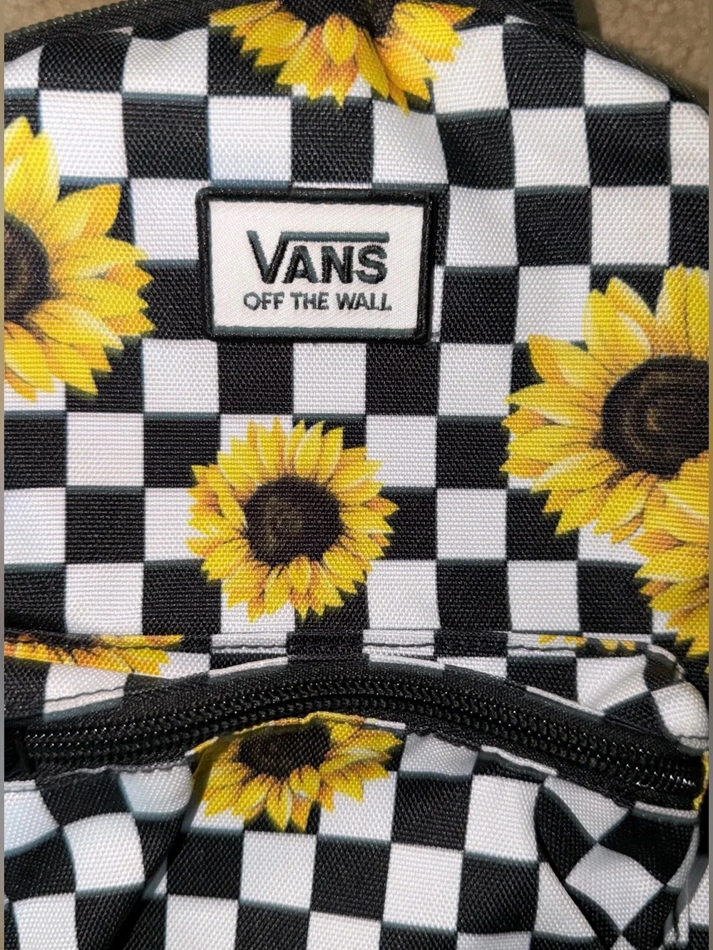 Vans Sunflower Checkerboard Mini Backpack - Black & Yellow